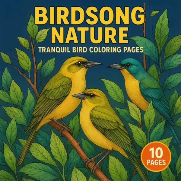 Birdsong Nature – 10 Tranquil Bird Coloring Pages