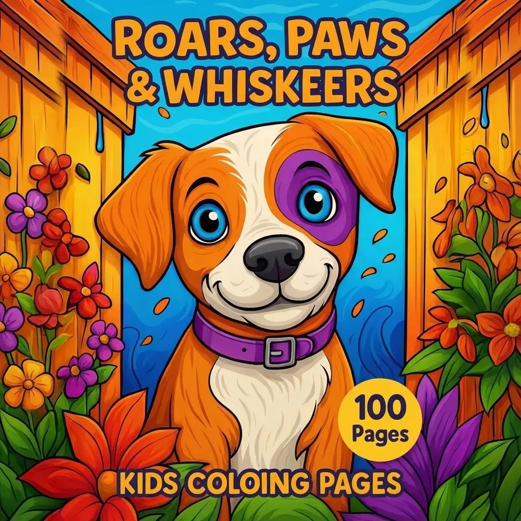 Roars, Paws & Whiskers - 100 Kids Coloring Pages